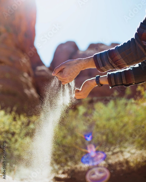 Obraz Sand running through hands 
