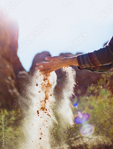 Obraz Sand running through hands