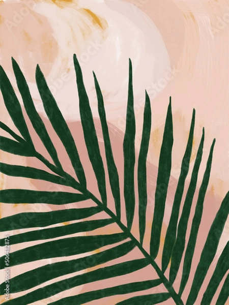 Obraz Folha com fundo rosa