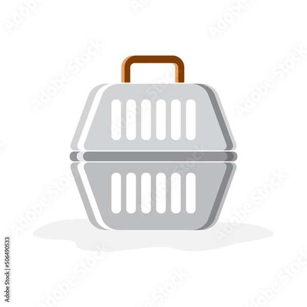 Obraz Plastic carrying case for pets vector illustration.
