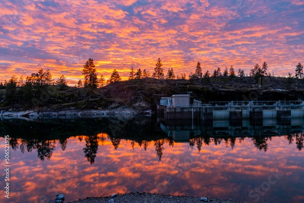 Obraz sunset over the river