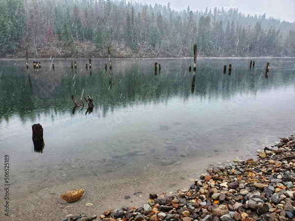 Obraz Snowstorm by the river