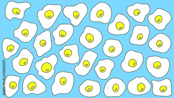Obraz sunny side up eggs pattern background
