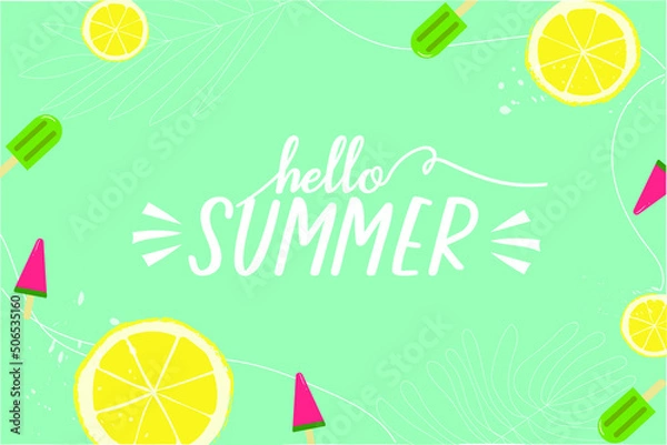 Fototapeta background with lemon and lime