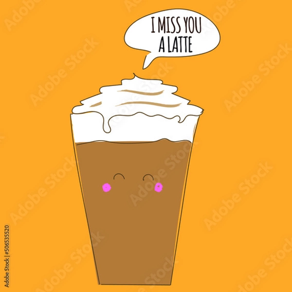 Obraz puns latte illustration vector
