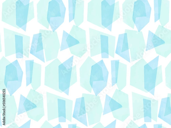 Obraz 水彩風　ジオメトリックのシームレスパターン背景　ラムネ色