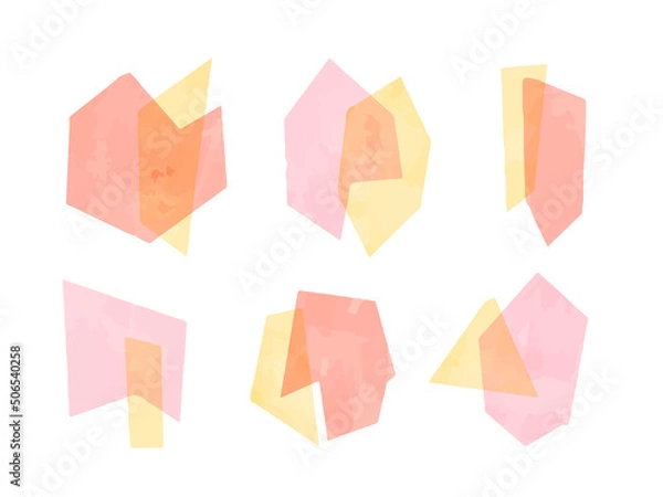 Obraz 水彩風　ジオメトリックパーツのベクター背景素材セット　りんご