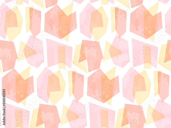 Obraz 水彩風　ジオメトリックのシームレスパターン背景　りんご