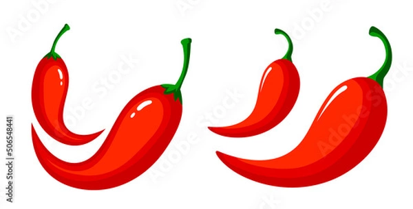Fototapeta Chili Logo Design Vector. Red chili pepper isolated on white background.  for restaurant design or spicy food menu.