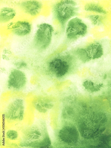 Obraz beautiful unusual green watercolor background with stains and yellow spots