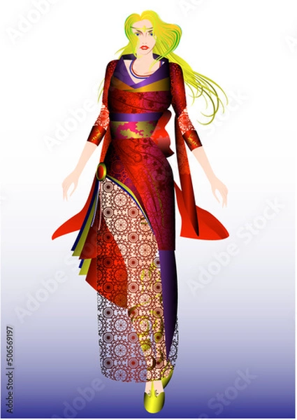 Fototapeta 女性、モデル、ファッション、ドレス