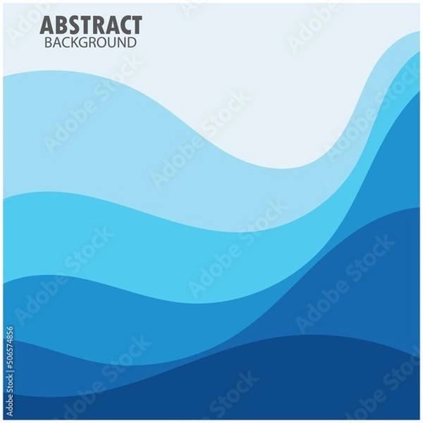 Fototapeta ABSTRACT WAVE BACKGROUND DESIGN WITH BLUE COMBINATION VECTOR