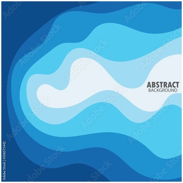 Fototapeta ABSTRACT WAVE BACKGROUND DESIGN WITH BLUE COMBINATION VECTOR