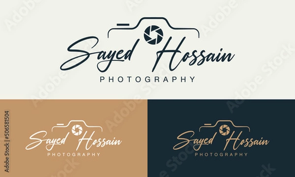Fototapeta Camera photography logo icon vector template