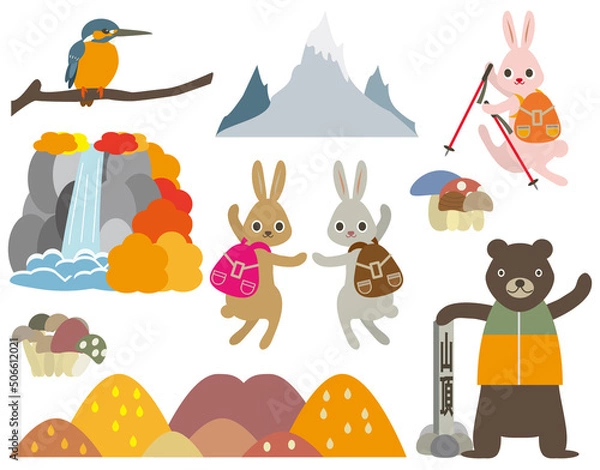 Fototapeta 動物のいる秋風景