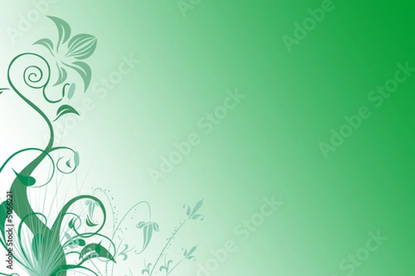 Obraz fond fleuri vert