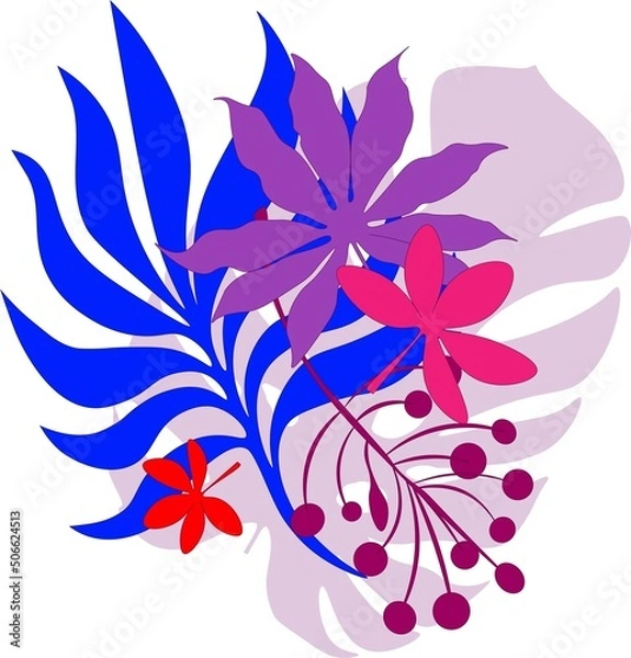 Fototapeta Bright small vector flowers pattern.