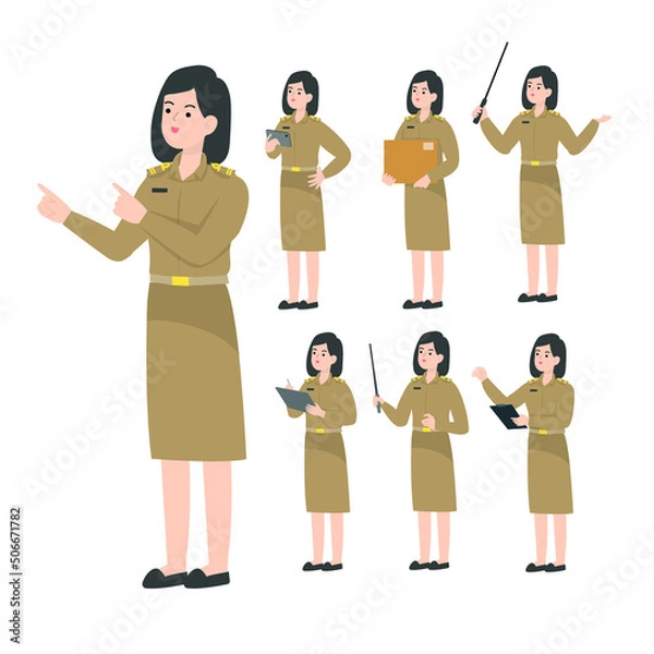 Obraz Thai teacher character design presenting  concept