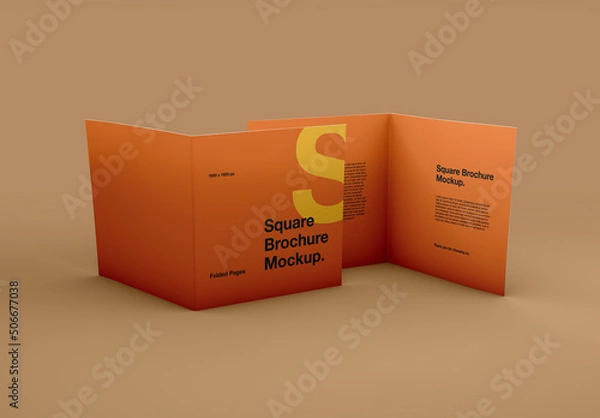 Obraz Złożona kwadratowa makieta broszury