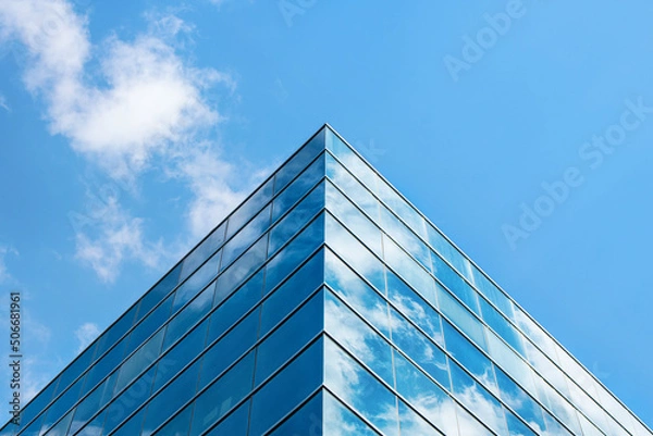 Obraz Office building facade. Close up of a modern glass building
