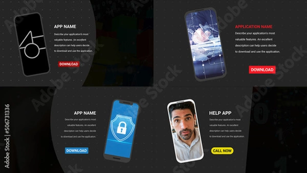 Fototapeta Modern Minimalistic App Presentation with Phone Graphics