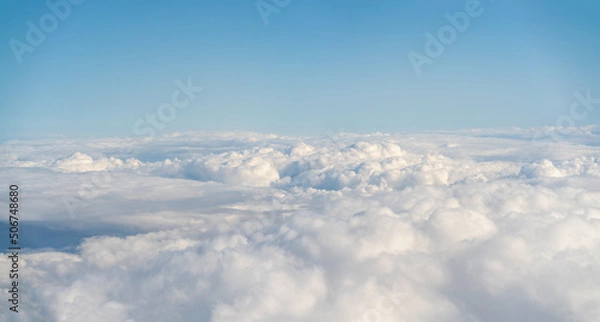 Obraz Panoramic view of blue sky above clouds