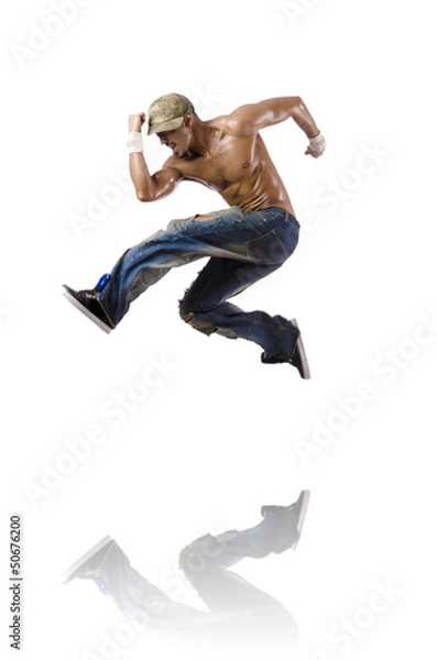 Fototapeta Dancer isolated on the white background