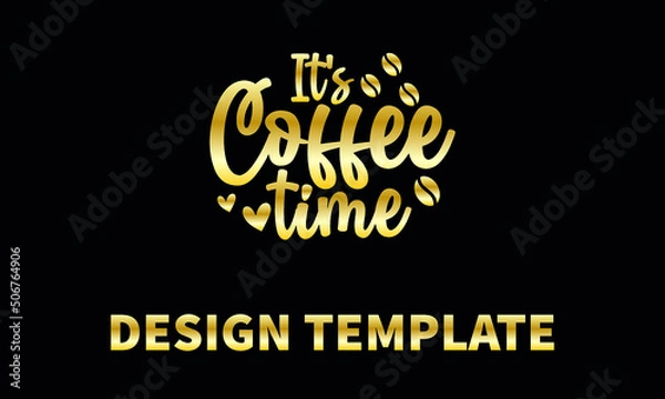Fototapeta coffee time vector logo monogram template