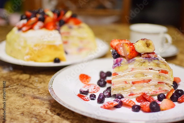 Obraz 과일 크레이프 케이크