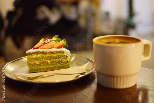 Obraz 딸기케이크와 커피