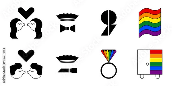 Obraz LGBTQ pictograms set vector illustration.
