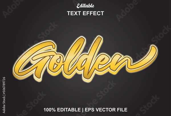 Fototapeta golden text effect with luxury style for brand.