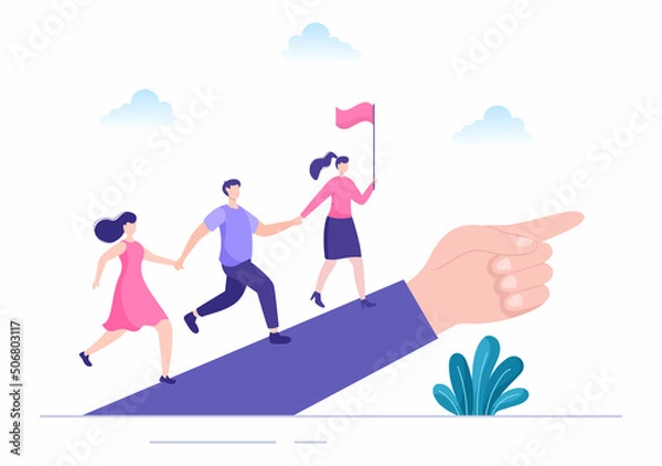 Fototapeta CEO or Chief Executive Officer Cartoon Illustration Businessman Work in Company as President Speech and Public Speaker in Flat Style Design