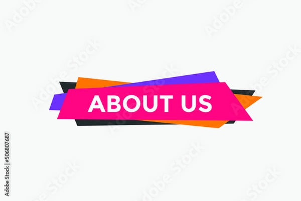 Fototapeta About us button. About us text template for website. About us icon flat style
