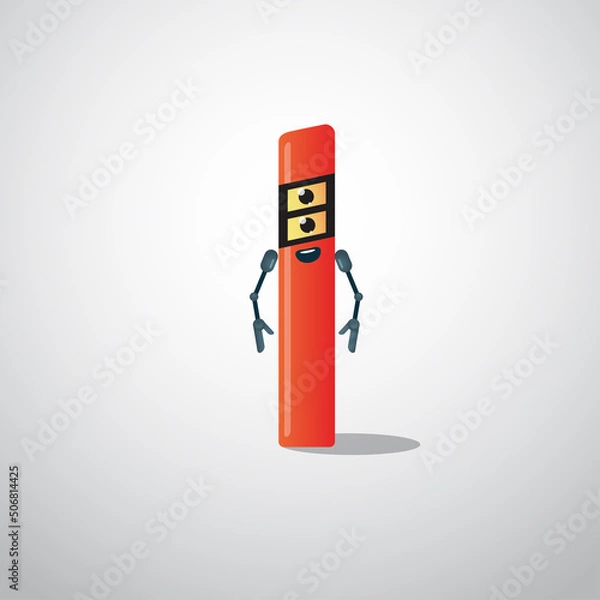 Fototapeta Verge Marker Post Character. Bollard, Milestone Traffic guide. Vector Illustration