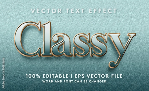 Obraz Classy elegant and gold 3d text effect style