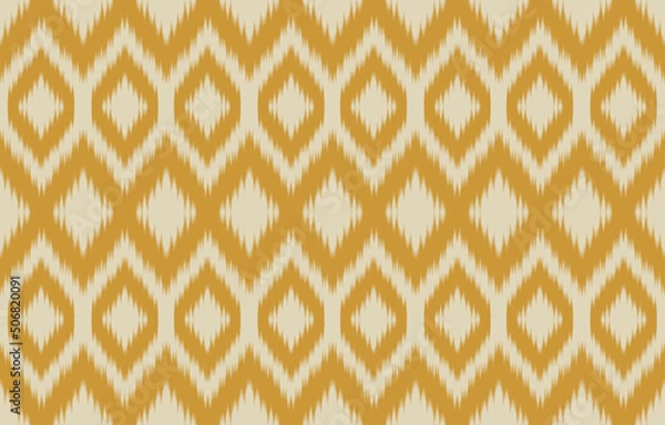 Fototapeta Fabric Indian style. Ethnic Ikat seamless pattern in tribal. Design for background, wallpaper, illustration, fabric, clothing, carpet, textile, batik, and embroidery.