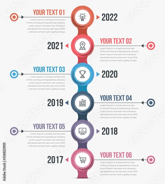 Fototapeta Vertical Timeline Infographics