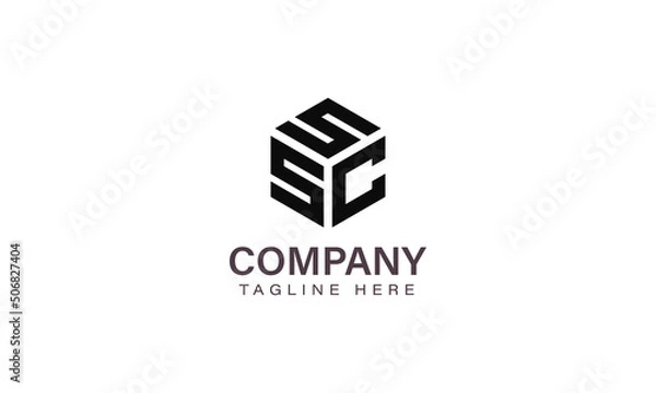 Fototapeta Letter SSC Logo, Three Letter Logo, Alphabet S S C Hexagon Shape Vector Icon Template