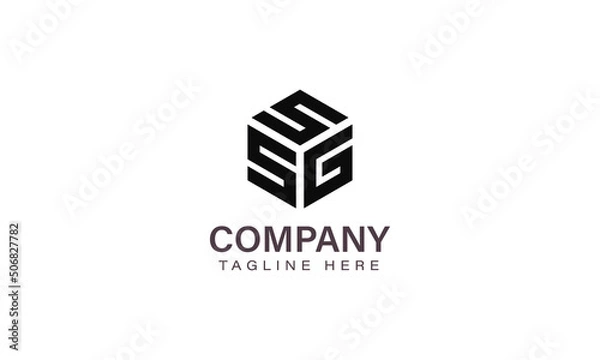 Fototapeta Letter SSG Logo, Three Letter Logo, Alphabet S S G Hexagon Shape Vector Icon Template