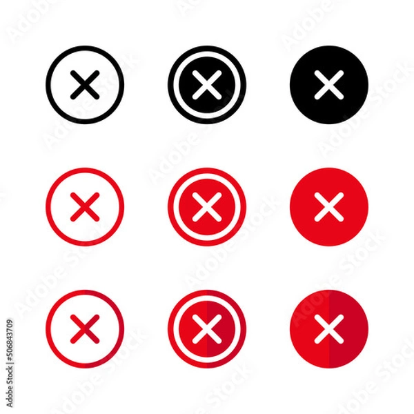 Obraz delete button flat icon set