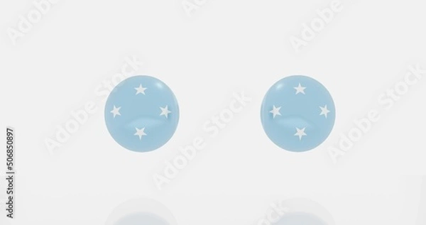 Fototapeta Federated States of Micronesia flag icon or symbols