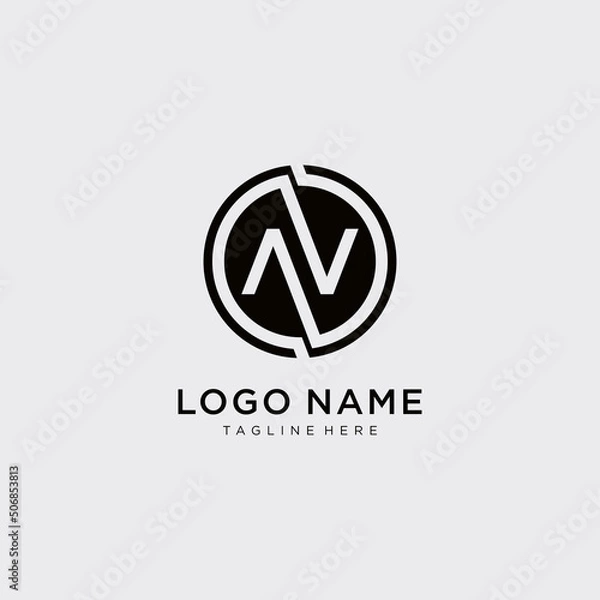 Obraz Letter AV logo circle design template.