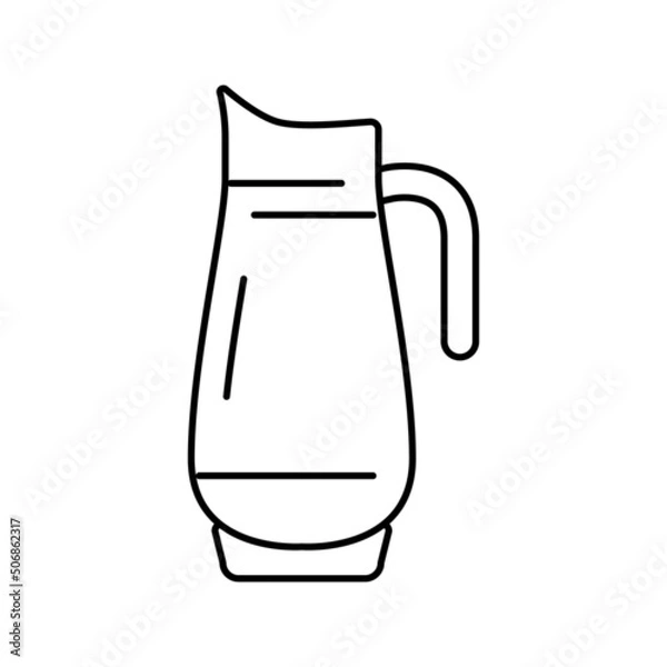 Obraz jug glass line icon vector illustration