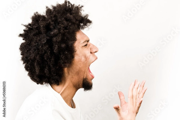 Fototapeta Emotional facial Expression of man - scream