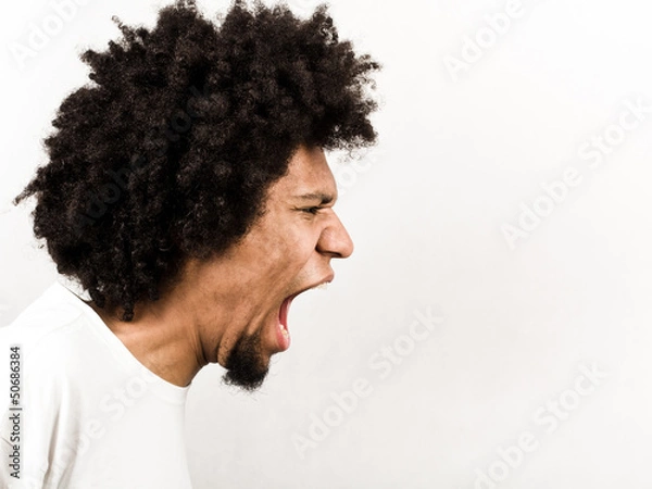 Fototapeta Emotional facial expression of man - scream