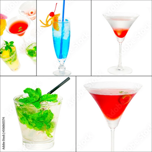 Obraz cocktails collage