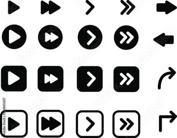 Fototapeta Arrow icons set. Arrow collection. Vector illustration.Arrow vector collection. Arrow. Cursor. Modern simple arrows-01