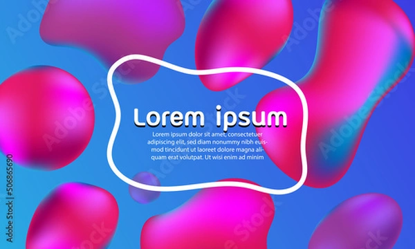 Obraz Fluid abstract background blue and purple color background, vector illustration.