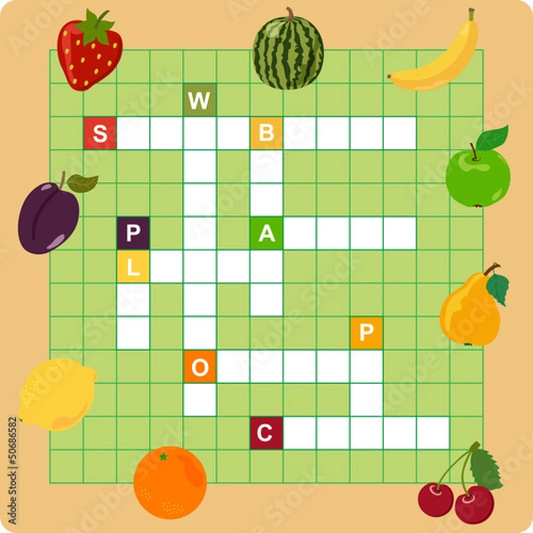 Fototapeta fruit crossword